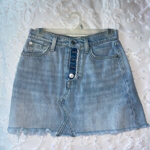 7 For All Mankind Blue A-line Mini Skirt Casual